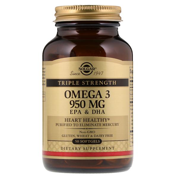 Витамины Solgar OMEGA-3 ЭПК и ДГК, Тройная сила 950 мг — отзывы