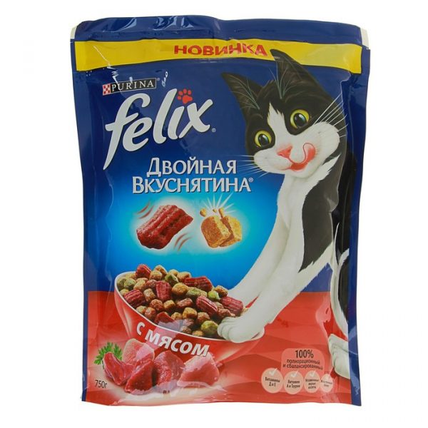 Сухой корм для кошек Felix Двойная вкуснятина — отзывы